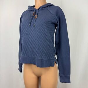 Columbia Women’s XS Navy Pullover Hoodie Quilted Front Outdoorsy Active Casual